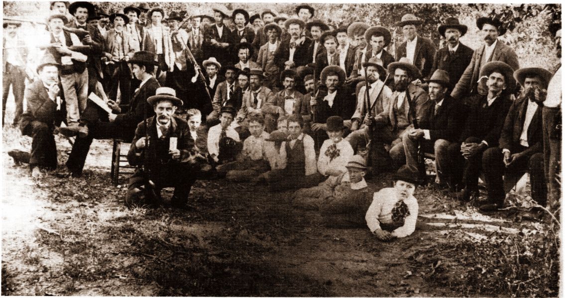 Cypress Mill Rifle Club in the late 1890s - Albano in center holding rifle